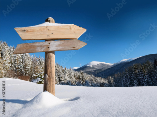 plain sign in the snow