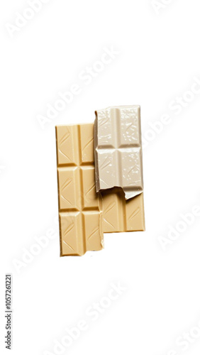 milk white chocolate bar with isolated white background