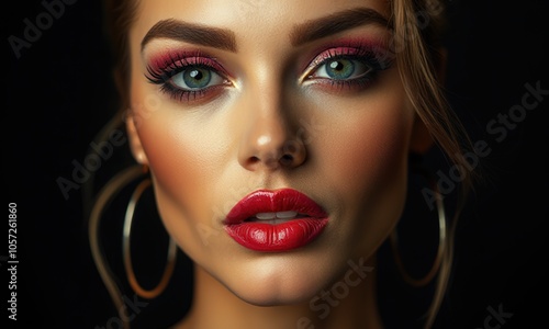 Wallpaper Mural Glamorous Woman with Red Lipstick and Dramatic Makeup
 Torontodigital.ca