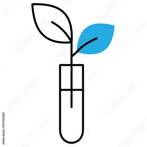 Eco Sustainable GMO Plant Tube Vector Icon Design