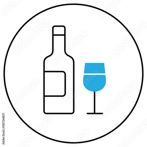 Prohibited Drinking Alcohol-Free Wine VEctor Icon Design
