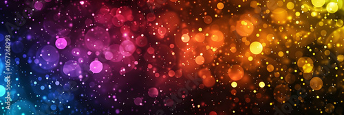 Abstract background with bokeh lights and rainbow colors, vector illustration. Abstract colorful background with blurred light spots in dark color tones.