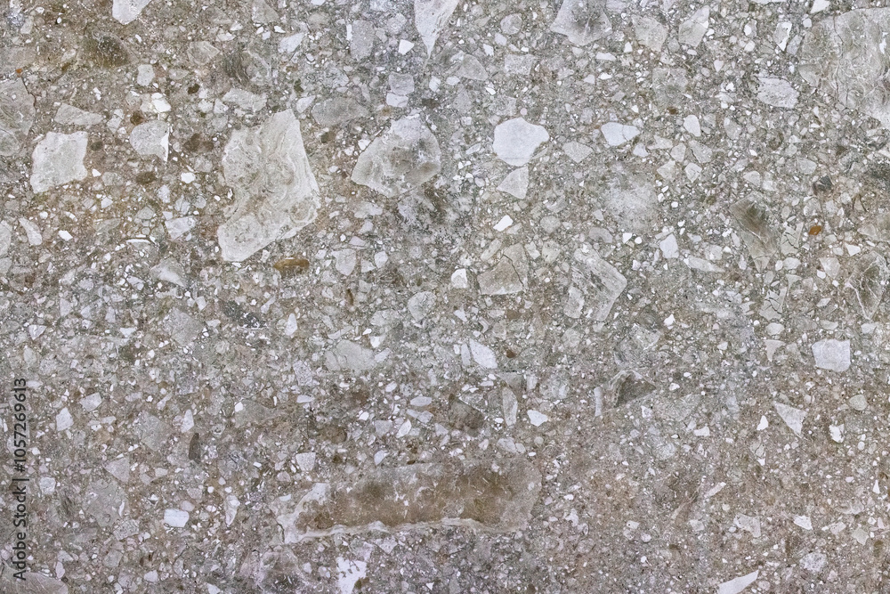 Polished ceppo stone showing inclusions of various sizes and shapes.