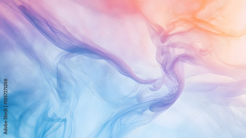 Abstract swirls of colorful smoke in soft pastel shades create a dreamy atmosphere. Abstract swirls of colorful smoke in soft pastel shades create a dreamy atmosphere.