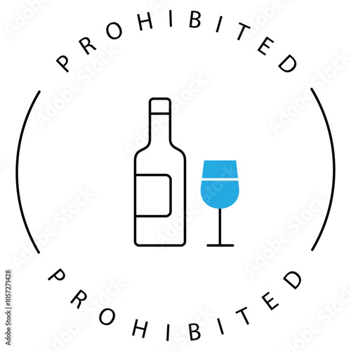 Wine Glass Prohibited Alcohol-Free Icon Design