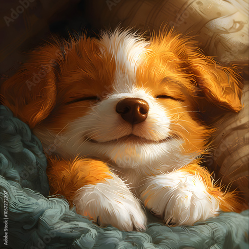 sleeping puppy cozy