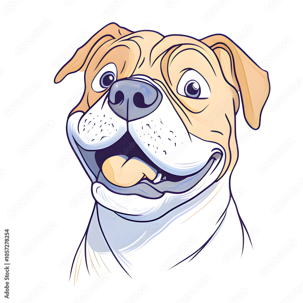 illustration of a cartoon dog. Generative AI illustration of a cartoon dog. Generative AI