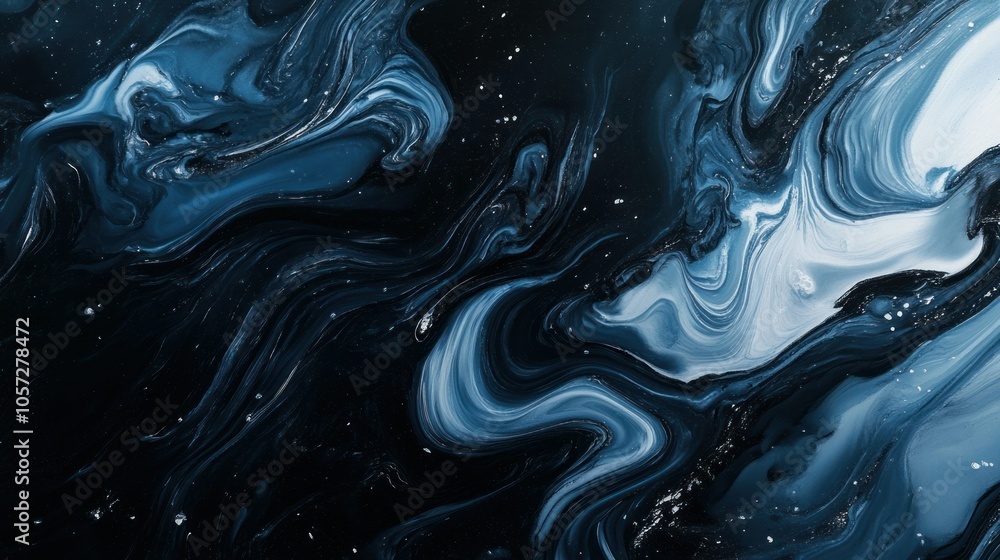 Fototapeta premium Soft blue streaks across black, abstract and smooth