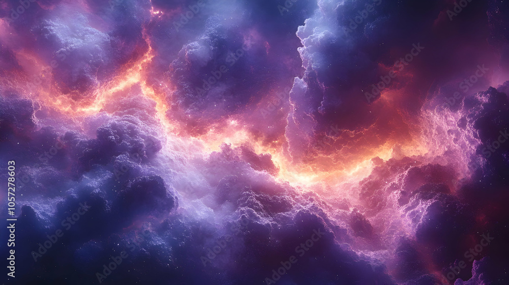 Abstract Background: Purple and Orange Cosmic Clouds Abstract Background: Purple and Orange Cosmic Clouds