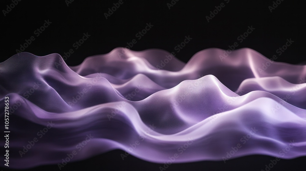 Obraz premium Soft purple haze, gently dispersing light over black, ethereal feel