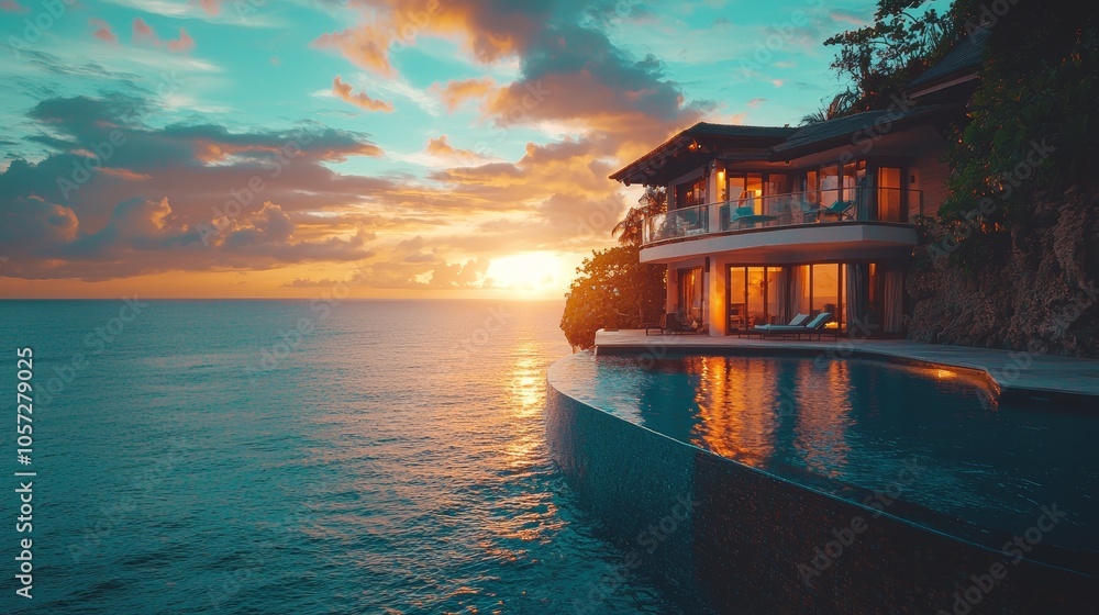 Serene Villa at Sunset Overlooking the Ocean Serene Villa at Sunset Overlooking the Ocean
