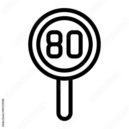 Kilometer Line Icon