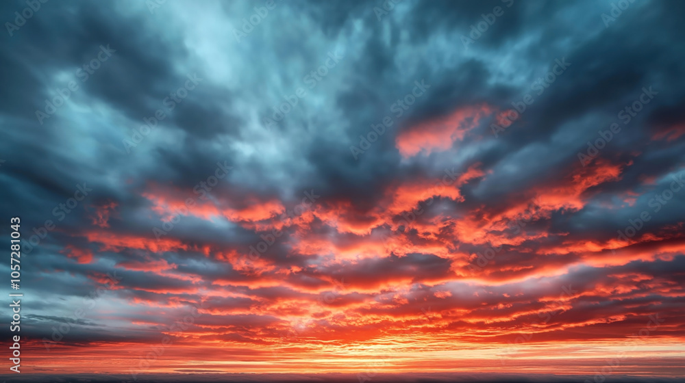 Dramatic sky with vibrant red and orange hues during sunset, featuring thick clouds and a breathtaking natural display of colors. Dramatic sky with vibrant red and orange hues during sunset, featuring thick clouds and a breathtaking natural display of colors.