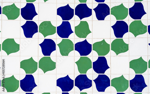 Close-up on design of tile used to decorate many of historic buildings in Brasilia