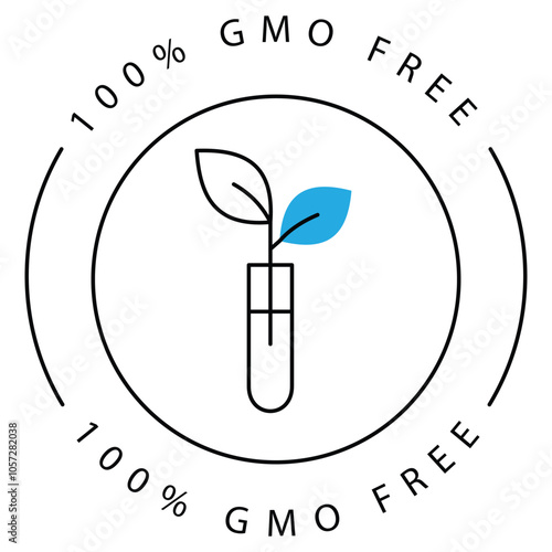 Natural GMO-Free Eco Plant Vector Icon Design