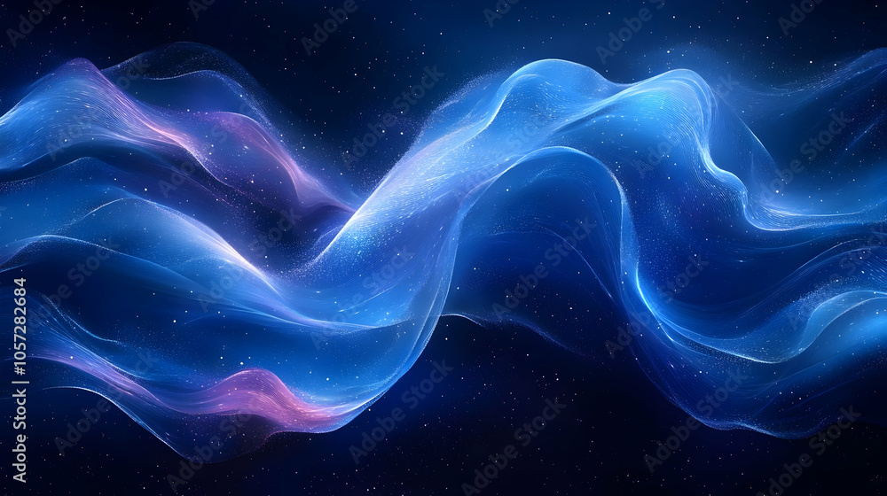Abstract Background Blue and Purple Wave with White Sparkles Abstract Background Blue and Purple Wave with White Sparkles