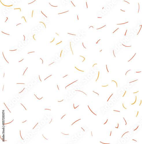 Red hairs or lines fill the canvas. A strip of golden lines crosses the art diagonally.