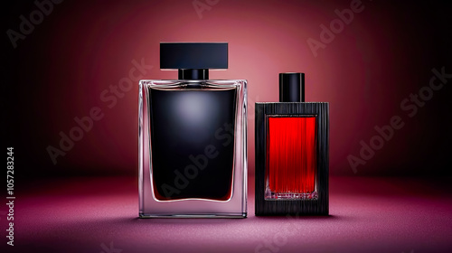 Elegant luxury perfume bottles adorned with intricate  detailing. Sophisticated fragrance packaging showcasing timeless beauty and refined opulence Brainstorming Advertising Marketing photo