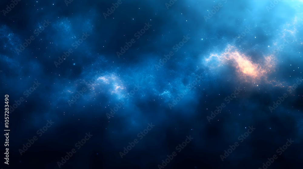 Naklejka premium Blue and White Nebula Abstract Background