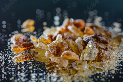 Schilderij op canvas Concept photo of brown sugar rock candy