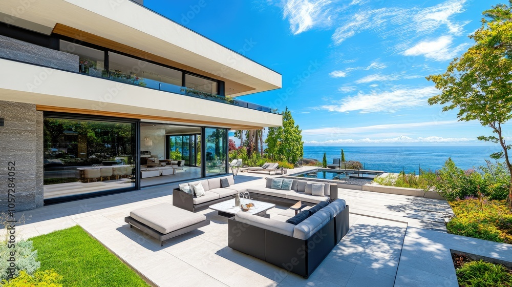Fototapeta premium Modern Chic Two-Storey Home by the Water