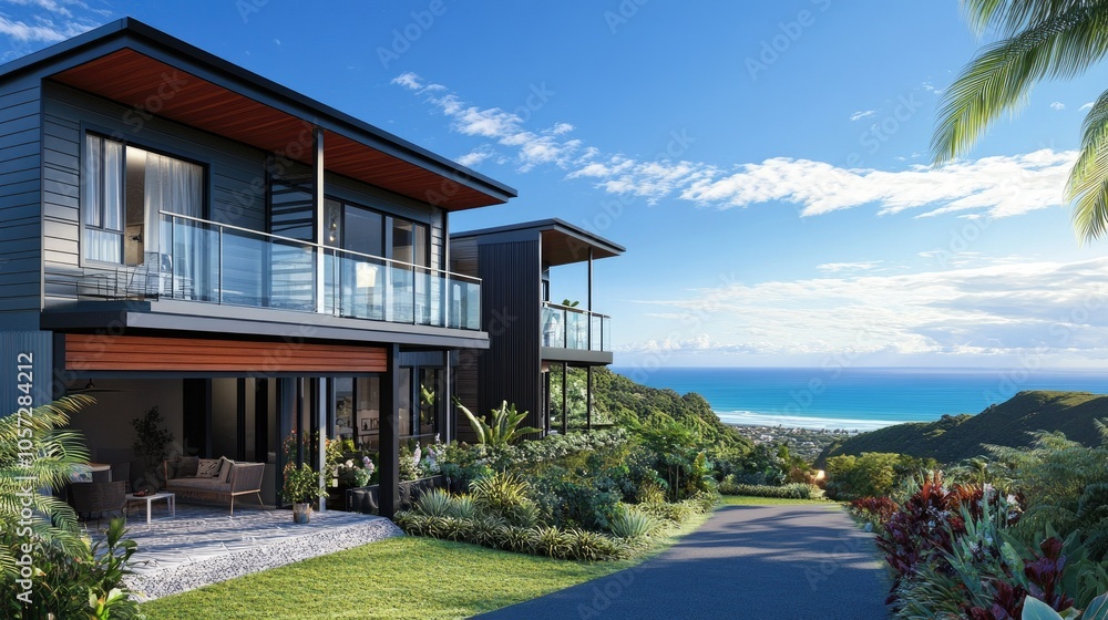 Modern Two-Storey House with Scenic Ocean View Modern Two-Storey House with Scenic Ocean View