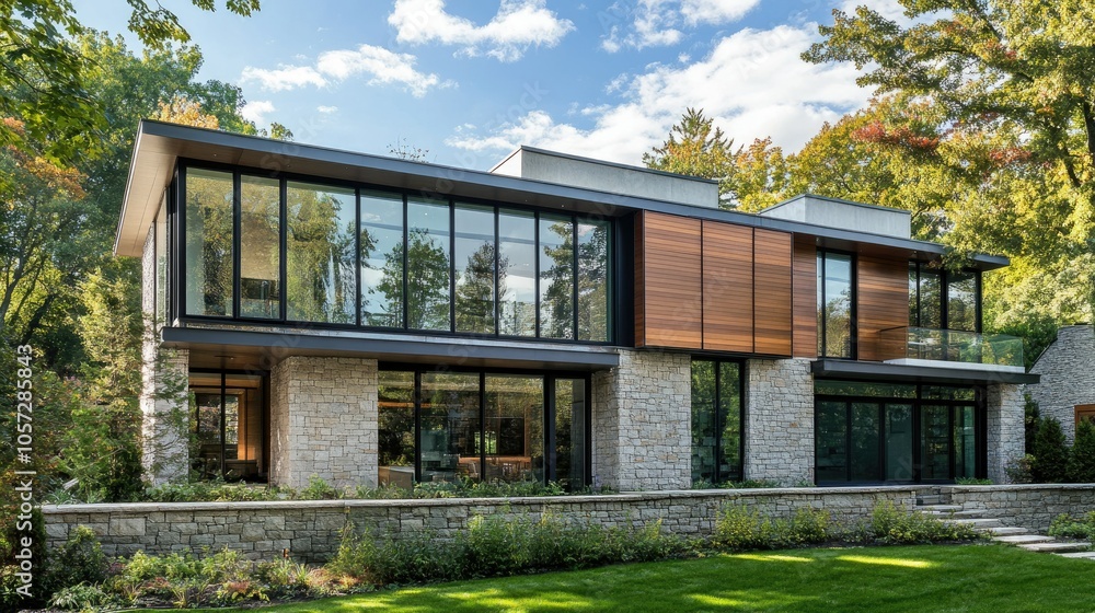 Contemporary Serene House Exterior in Nature Contemporary Serene House Exterior in Nature