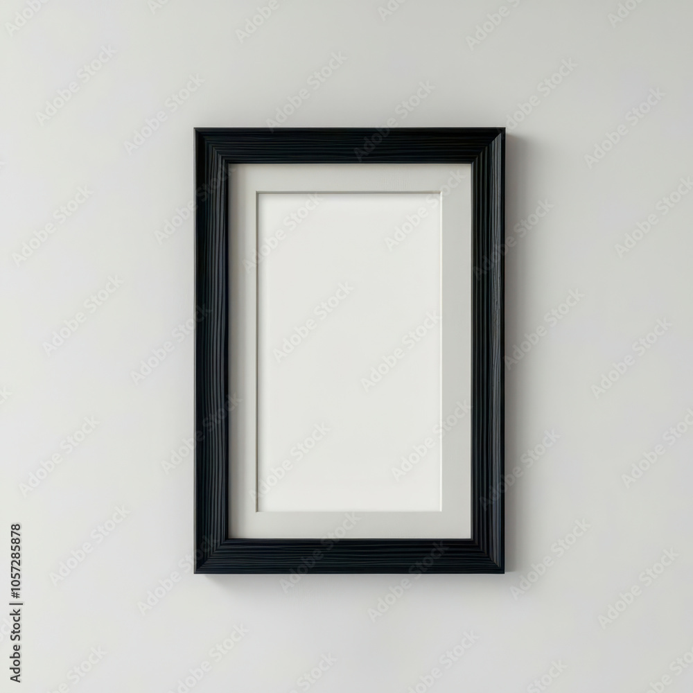 A black framed white picture with a white frame A black framed white picture with a white frame