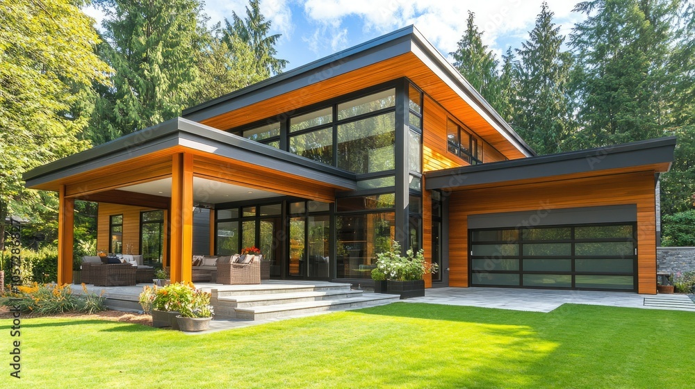 Modern Stunning House with Spacious Design and Greenery Modern Stunning House with Spacious Design and Greenery