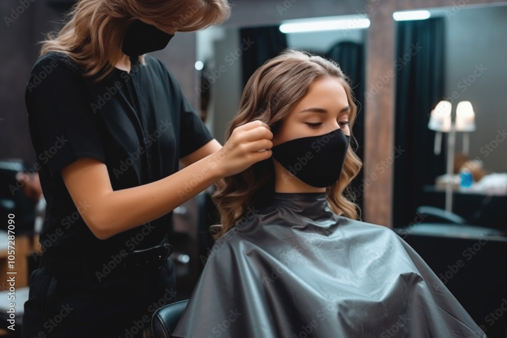 Client being served by a high-level, qualified hair care professional. Beauty professional Client being served by a high-level, qualified hair care professional. Beauty professional