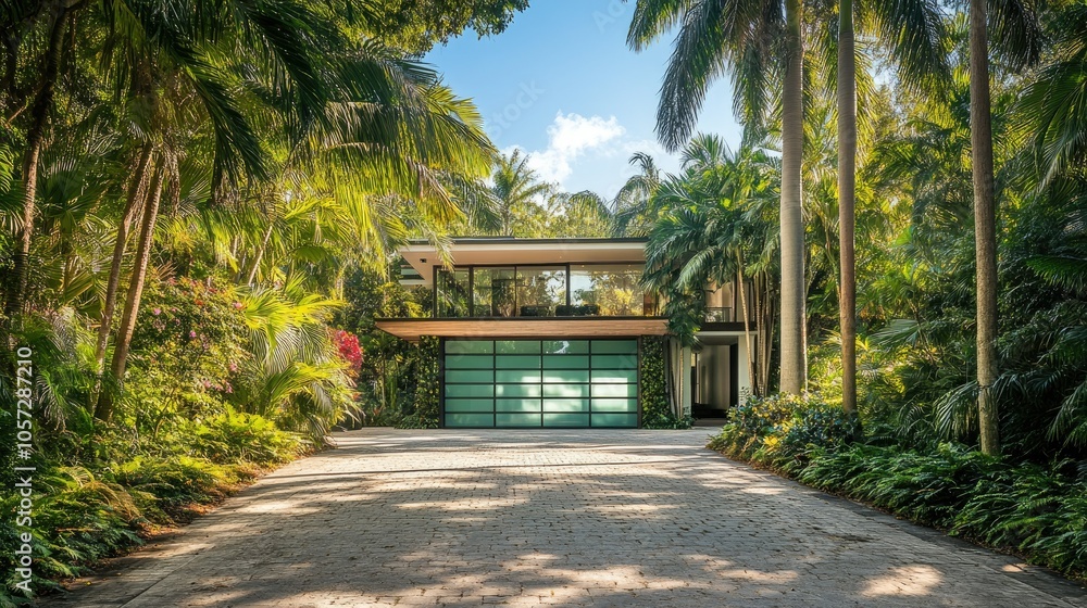 Modern Two-Story Home Surrounded by Lush Greenery Modern Two-Story Home Surrounded by Lush Greenery