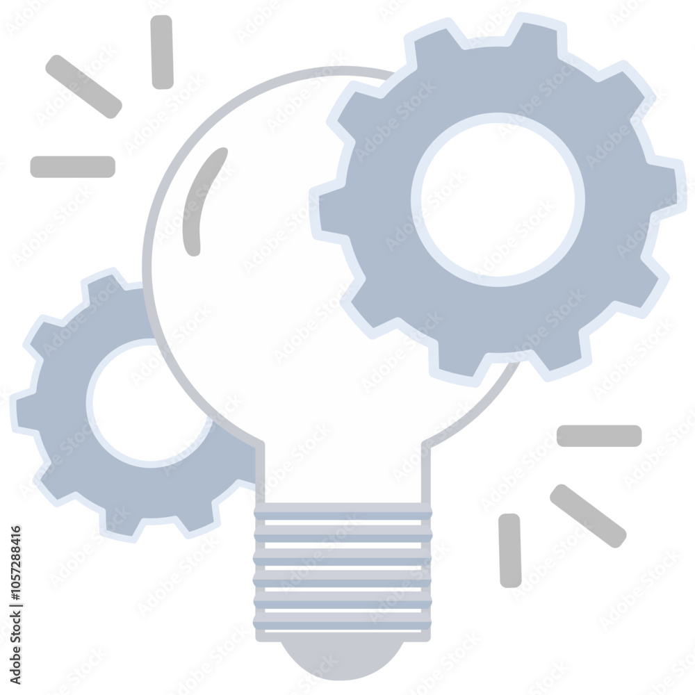 Light bulb and gear icon. innovation symbol. Light bulb and gear icon. innovation symbol.