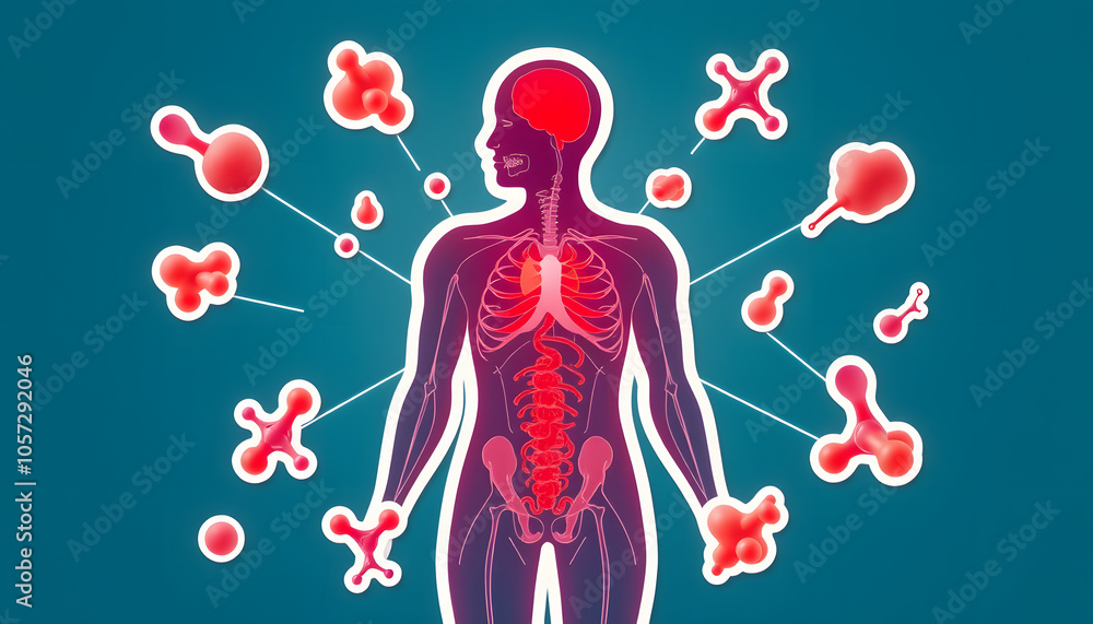 Medical concept of hormones. Hormonal therapy. Human health - hormone balance isolated with white highlights, png