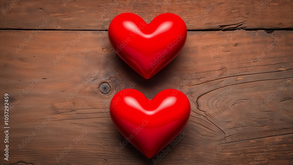 Red Hearts on Wooden Background
Red Hearts on Wooden Background