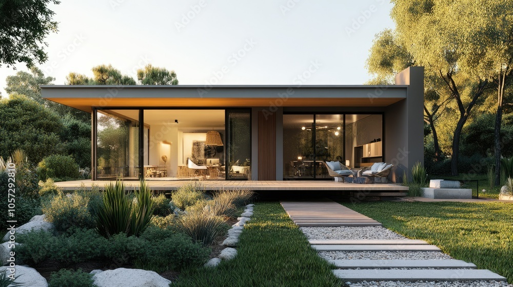 Modern Home Design with Stylish Terrace and Garden Modern Home Design with Stylish Terrace and Garden