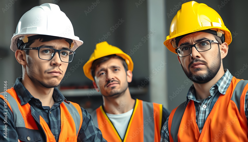 Young construction guys sigh expression. The photo is suitable to use for engineer poster and safety content media isolated with white highlights, png Young construction guys sigh expression. The photo is suitable to use for engineer poster and safety content media isolated with white highlights, png