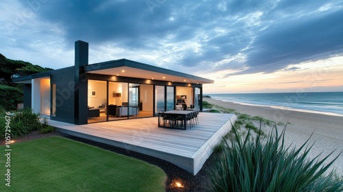 Modern Beach House with Minimalist Design and Terrace