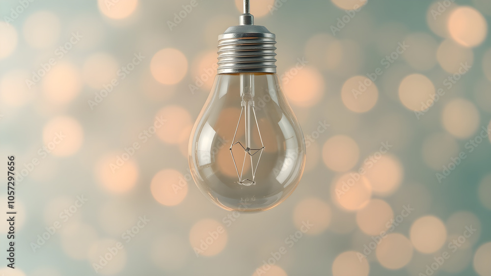 Tungsten lamp with a bokeh background.