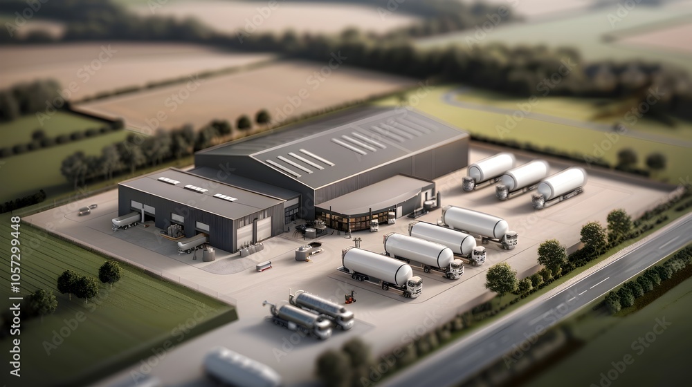 Aerial view of a renewable energy hydrogen production plant utilizing wind and solar technologies seamlessly integrated into a vibrant and modern industrial landscape Aerial view of a renewable energy hydrogen production plant utilizing wind and solar technologies seamlessly integrated into a vibrant and modern industrial landscape
