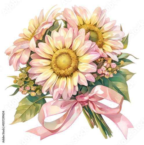 PNG Coquette Sunflowers sunflower art illustration.