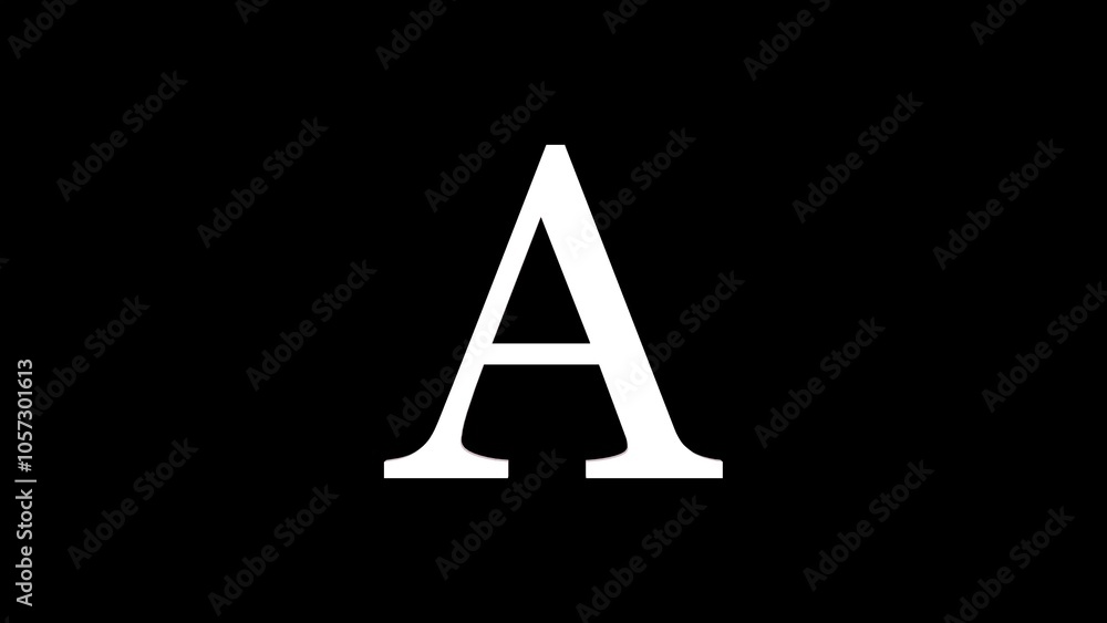 3d A letter logo loopable rotated white color black background 3d A letter logo loopable rotated white color black background