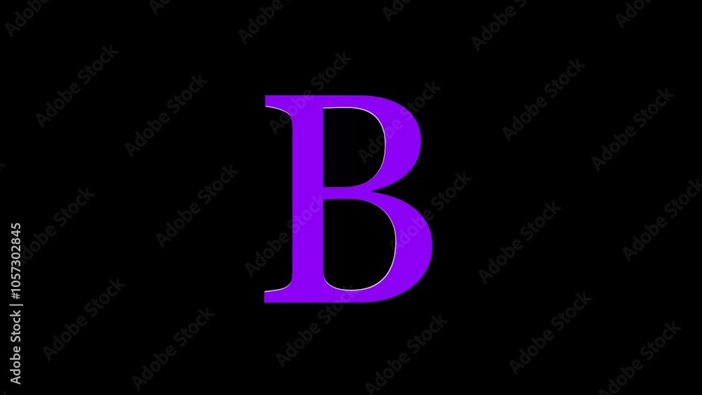 3d B letter logo loopable rotated purple color black background 3d B letter logo loopable rotated purple color black background