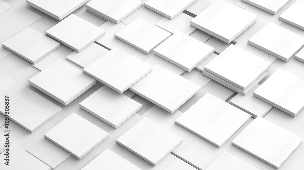 Abstract Geometric Cube Background in White Colors Abstract Geometric Cube Background in White Colors