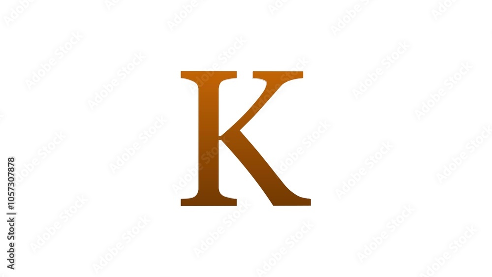 3d K letter logo loopable rotated brown color white background 3d K letter logo loopable rotated brown color white background