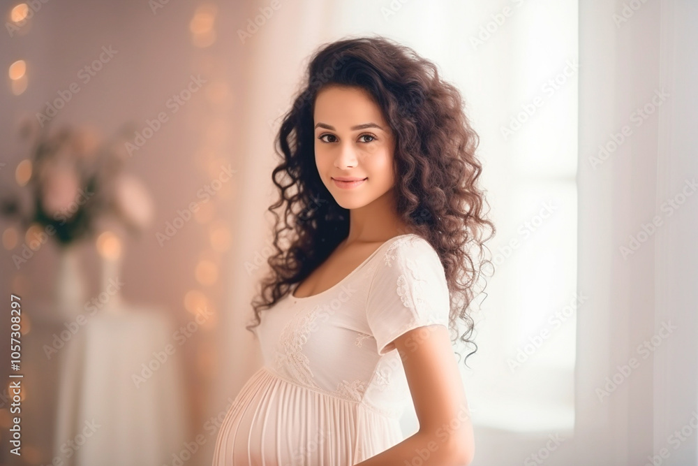 Beautiful mother, pregnant, loving her moment of pregnancy. Health plan during pregnancy Beautiful mother, pregnant, loving her moment of pregnancy. Health plan during pregnancy