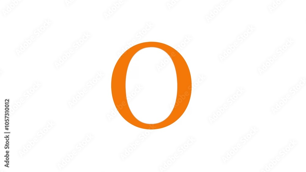 3d O letter logo loopable brown color white background 3d O letter logo loopable brown color white background