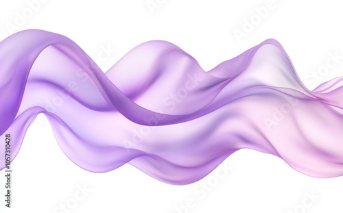 Abstract background with smooth heliotrope and taffeta waves on a light white surface, elegant 3D rendering photo