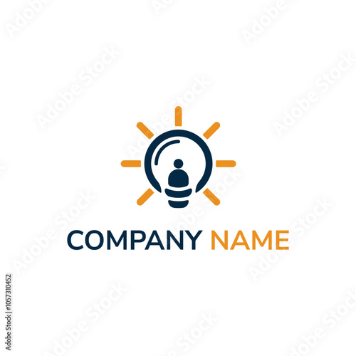 Human or person and Light Bulb Logo