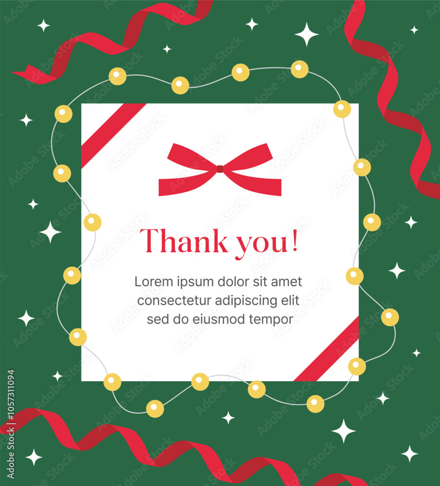 Φωτογραφία Illustration of a thank you card, invitation or gift with a winter Christmas concept