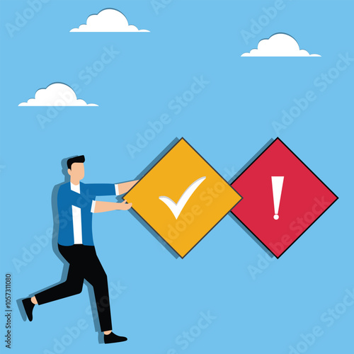 There is a warning or caution message that needs to be fixed urgently